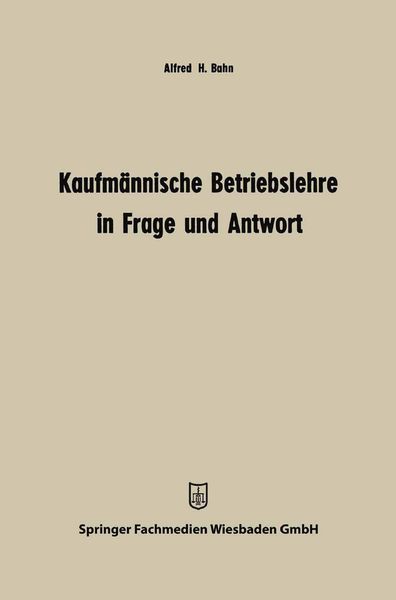 Produktbild: Kaufm&auml;nnische Betriebslehre in Frage und Antwort