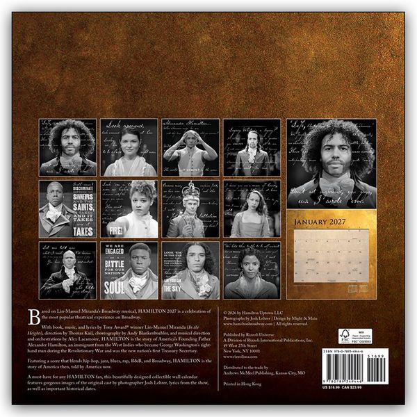 Produktbild: Hamilton: An American Musical &ndash; Ein amerikanisches Musical 2027 &ndash; Monatskalender
