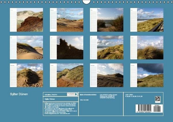 Produktbild: Sylter D&uuml;nen (Wandkalender immerw&auml;hrend DIN A3 quer)