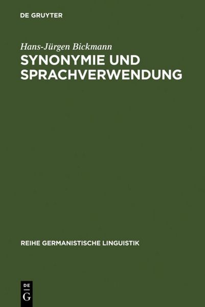 Produktbild: Synonymie und Sprachverwendung