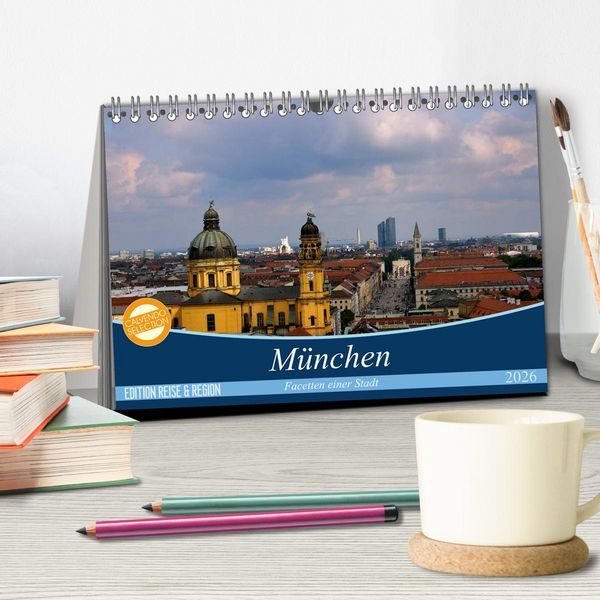 Produktbild: M&uuml;nchen - Facetten einer Stadt (Tischkalender 2026 DIN A5 quer), CALVENDO Monatskalender