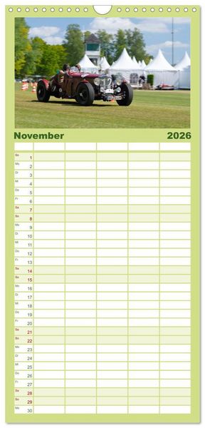 Produktbild: Familienplaner 2026 - Historischer Rennsport - vom Feinsten mit 5 Spalten (Wandkalender, 21 x 45 cm) CALVENDO