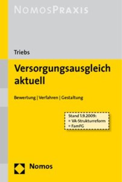 Versorgungsausgleich aktuell, Taschenbuch von Michael Triebs, Nomos, 9783832946708