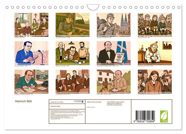 Produktbild: Heinrich B&ouml;ll (Wandkalender 2026 DIN A4 quer), CALVENDO Monatskalender