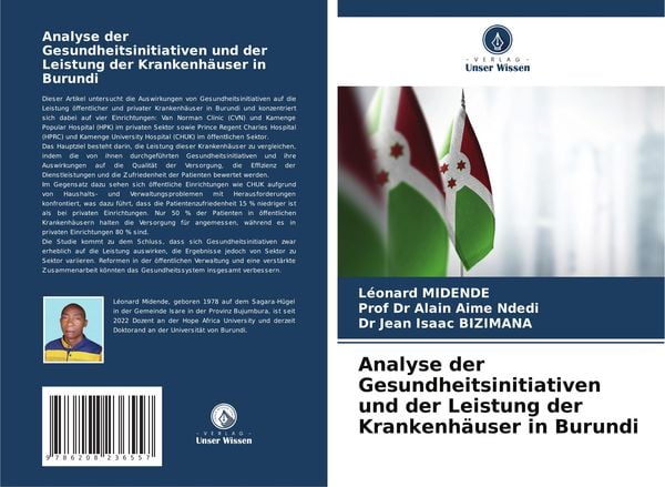 Produktbild: Analyse der Gesundheitsinitiativen und der Leistung der Krankenh&auml;user in Burundi