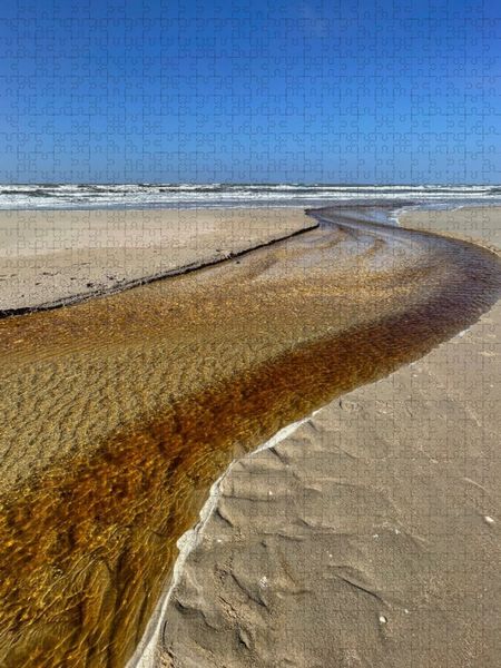 Produktbild: CALVENDO Puzzle Schmaler Wasserlauf am Strand von Sankt Peter-Ording | 1000 Teile Lege-Gr&ouml;&szlig;e 64x48cm Foto-Puzzle f&uuml;r gl&uuml;ckliche Stunden