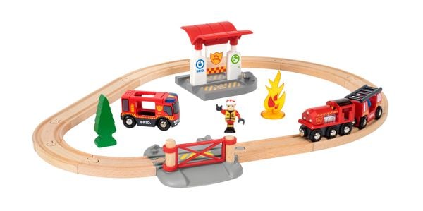 Produktbild: BRIO World - Bahn Feuerwehr Set
