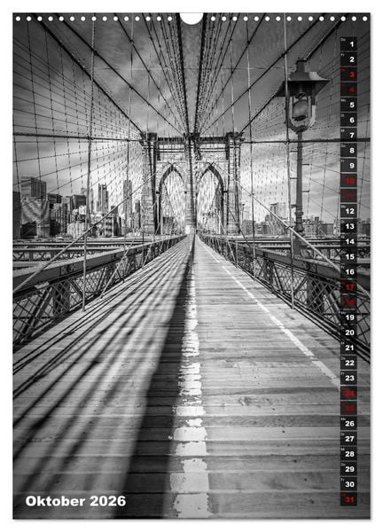 Produktbild: NEW YORK CITY Monochrome Stadtansichten (Wandkalender 2026 DIN A3 hoch), CALVENDO Monatskalender