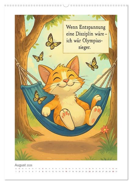 Produktbild: Alles nach Plan. Meinem. - F&uuml;r Menschen mit Katze. Oder f&uuml;r Menschen von Katze. (hochwertiger Premium Wandkalender 2026 DIN A2 hoch), Kunstdruck in Hochglanz