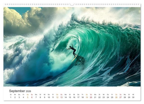Produktbild: Surfen - Ride the Wave (Wandkalender 2026 DIN A2 quer), CALVENDO Monatskalender