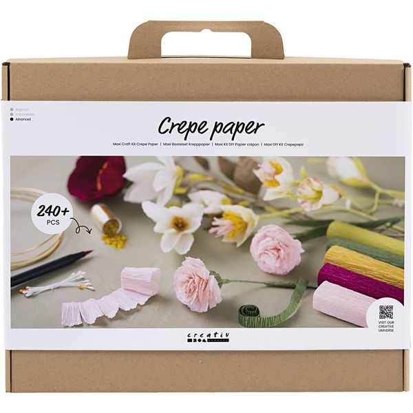 Produktbild: Creativ Company DIY Sets Krepppapier Maxi Kreativ Set Krepppapier, Blumen, Kreppanteil: 180%, 105 g, Kreativ Box