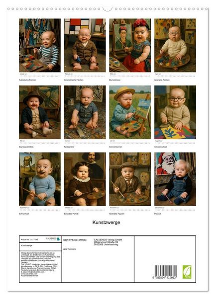 Produktbild: Kunstzwerge (hochwertiger Premium Wandkalender 2027 DIN A2 hoch), Kunstdruck in Hochglanz