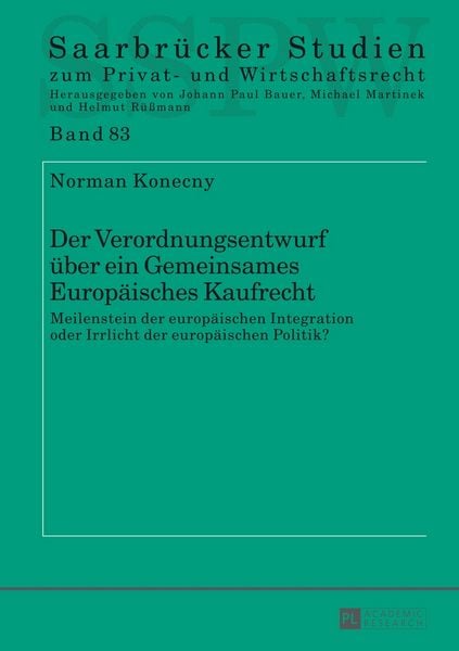 Produktbild: Der Verordnungsentwurf &uuml;ber ein Gemeinsames Europ&auml;isches Kaufrecht