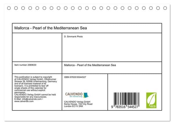 Produktbild: Mallorca - Pearl of the Mediterranean Sea (Desk Calendar 2026 DIN A5 landscape), CALVENDO 12 Month DeskCalendar