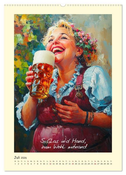 Produktbild: Bier, B&auml;uche, Spr&uuml;che. Spa&szlig; mit Hopfen und Malz (Wandkalender 2026 DIN A2 hoch), CALVENDO Monatskalender