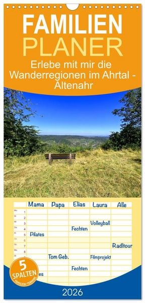 Produktbild: Familienplaner 2026 - Erlebe mit mir die Wanderregionen im Ahrtal - Altenahr mit 5 Spalten (Wandkalender, 21 x 45 cm) CALVENDO