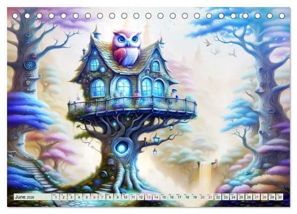 Produktbild: Treehouse fantasies (Desk Calendar 2026 DIN A5 landscape), CALVENDO 12 Month DeskCalendar