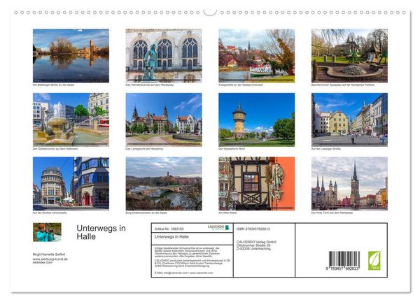 Produktbild: Unterwegs in Halle (hochwertiger Premium Wandkalender 2026 DIN A2 quer), Kunstdruck in Hochglanz