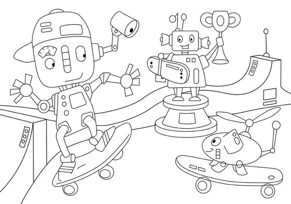 Produktbild: Metallic-Sticker Malbuch. Roboter