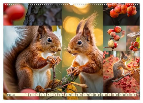 Produktbild: Eichh&ouml;rnchen - tollk&uuml;hne Kletterer (Wandkalender 2026 DIN A2 quer), CALVENDO Monatskalender