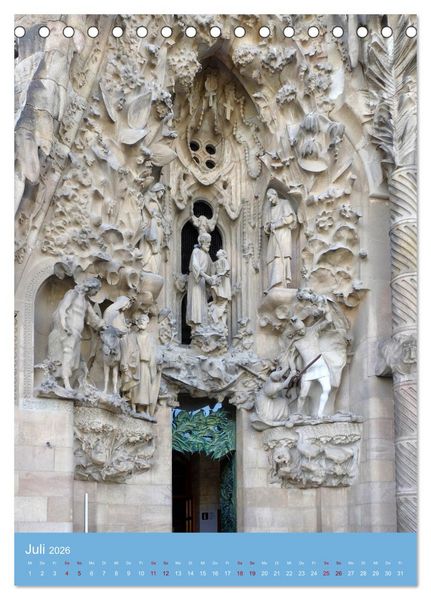 Produktbild: Sagrada Fam&iacute;lia - Gaud&iacute;s unvollendetes Meisterwerk (Tischkalender 2026 DIN A5 hoch), CALVENDO Monatskalender
