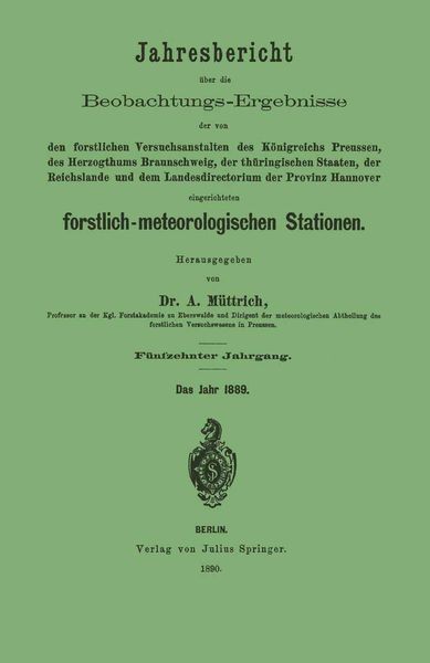 Produktbild: Jahresbericht &uuml;ber die Beobachtungs-Ergebnisse