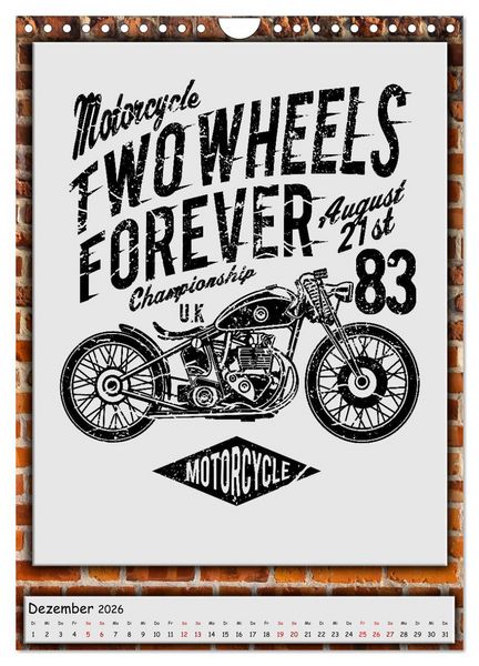 Produktbild: Motorrad - nostalgische Momente (Wandkalender 2026 DIN A4 hoch), CALVENDO Monatskalender