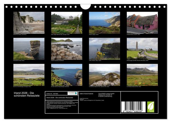 Produktbild: Irland 2026 - Die sch&ouml;nsten Reiseziele (Wandkalender 2026 DIN A4 quer), CALVENDO Monatskalender