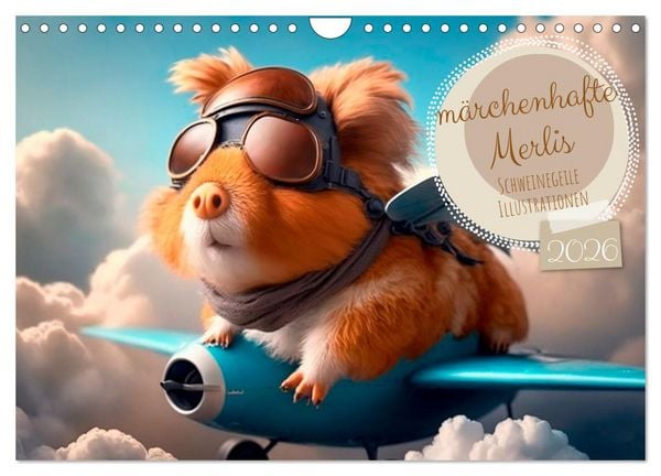 Produktbild: M&auml;rchenhafte Merlis - Schweinegeile Illustrationen (Wandkalender 2026 DIN A4 quer), CALVENDO Monatskalender
