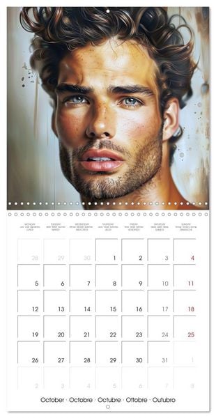 Produktbild: Sous le charme d'hommes sensuels (Calendrier mural carr&eacute; 2026 30x30 cm) Calendrier double avec une page pour vos prises de notes