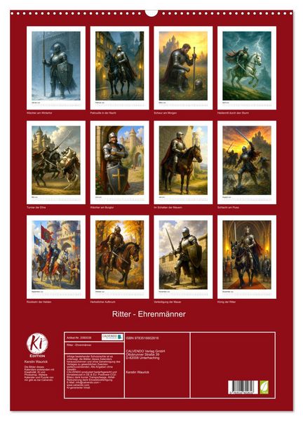 Produktbild: Ritter - Ehrenm&auml;nner (Wandkalender 2026 DIN A2 hoch), CALVENDO Monatskalender