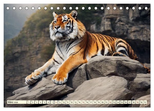 Produktbild: Tiger ganz nah (Tischkalender 2026 DIN A5 quer), CALVENDO Monatskalender