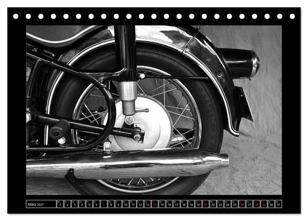 Produktbild: BMW R69S in schwarzweiss (Tischkalender 2027 DIN A5 quer), CALVENDO Monatskalender