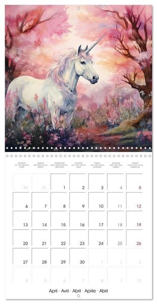 Produktbild: Licornes de conte de f&eacute;es (Calendrier mural carr&eacute; 2026 30x30 cm) Calendrier double avec une page pour vos prises de notes
