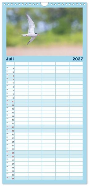 Produktbild: Familienplaner 2027 - Limikolen - Watv&ouml;gel aus Europa mit 5 Spalten (Wandkalender, 21 x 45 cm) CALVENDO