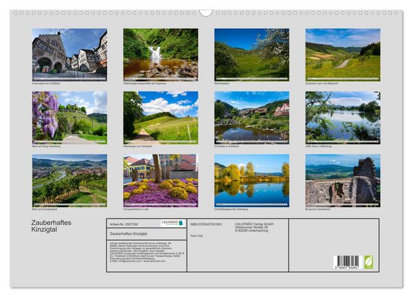 Produktbild: Zauberhaftes Kinzigtal (Wandkalender 2026 DIN A2 quer), CALVENDO Monatskalender