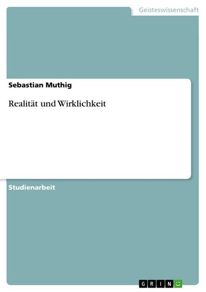 Produktbild: Realit&auml;t und Wirklichkeit