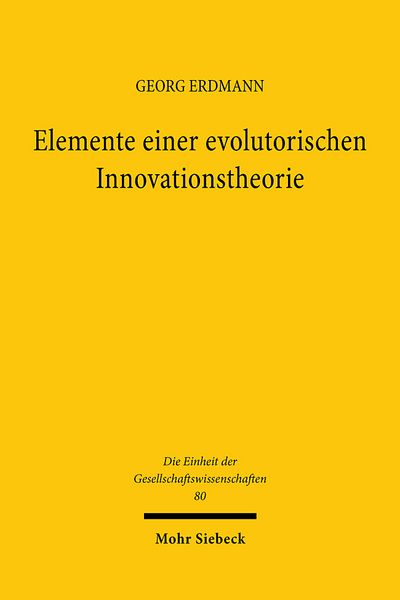 Produktbild: Elemente einer evolutorischen Innovationstheorie