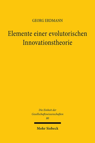 Produktbild: Elemente einer evolutorischen Innovationstheorie