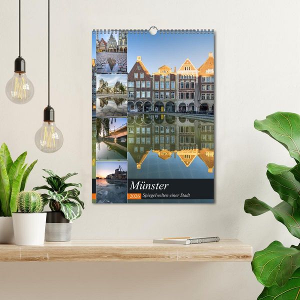 Produktbild: M&uuml;nster - Spiegelwelten einer Stadt (Wandkalender 2026 DIN A3 hoch), CALVENDO Monatskalender