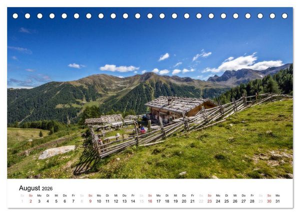 Produktbild: Almen im Ultental (Tischkalender 2026 DIN A5 quer), CALVENDO Monatskalender
