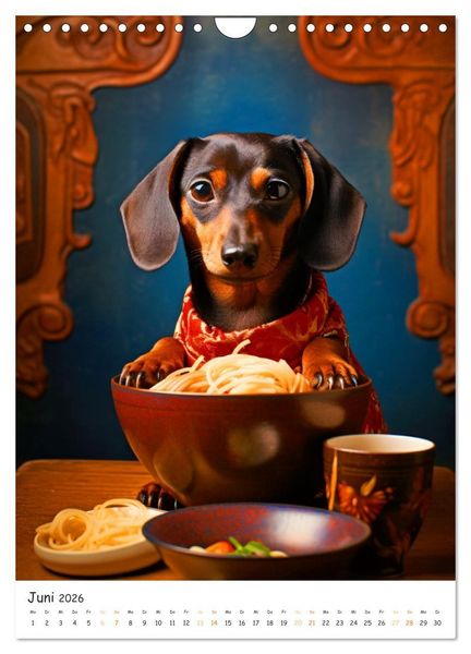 Produktbild: Hunde & Ramen - Ein Jahr voller Genuss und Freude (Wandkalender 2026 DIN A4 hoch), CALVENDO Monatskalender