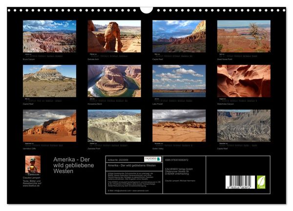Produktbild: Amerika - Der wild gebliebene Westen (Wandkalender 2026 DIN A3 quer), CALVENDO Monatskalender