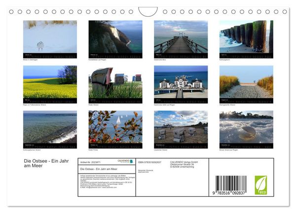 Produktbild: Die Ostsee - Ein Jahr am Meer (Wandkalender 2026 DIN A4 quer), CALVENDO Monatskalender