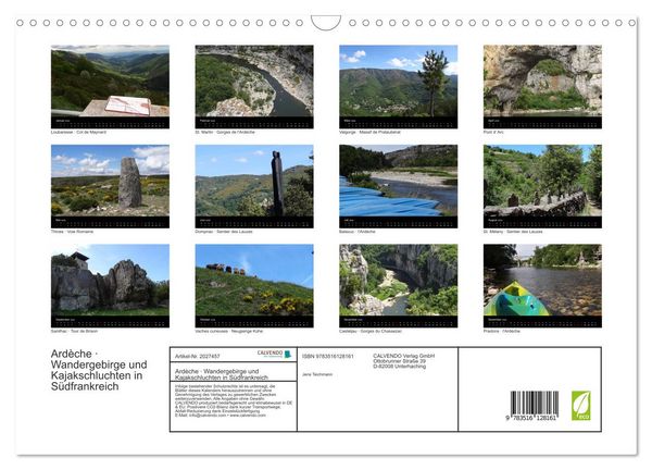 Produktbild: Ard&egrave;che &middot; Wandergebirge und Kajakschluchten in S&uuml;dfrankreich (Wandkalender 2026 DIN A3 quer), CALVENDO Monatskalender