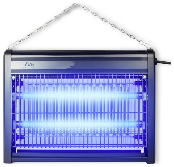 Produktbild: Gardigo 62408INT UV-Insektenf&auml;nger Stromgitter, UV-Licht 9 W (B x H x T) 33.6 x 25.4 x 7.3 cm Schwarz 1 St.