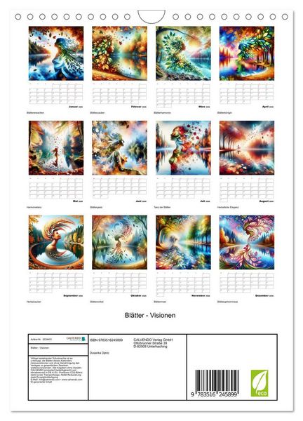 Produktbild: Bl&auml;tter - Visionen (Wandkalender 2026 DIN A4 hoch), CALVENDO Monatskalender