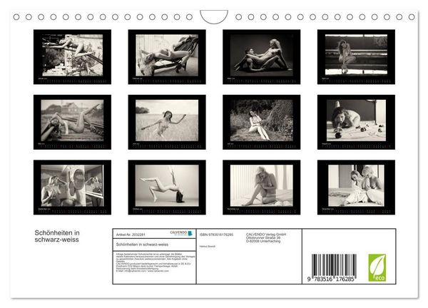 Produktbild: Sch&ouml;nheiten in schwarz-weiss (Wandkalender 2026 DIN A4 quer), CALVENDO Monatskalender