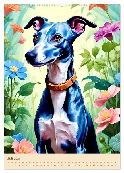 Produktbild: Der Whippet. Malerische Portr&auml;ts (hochwertiger Premium Wandkalender 2027 DIN A2 hoch), Kunstdruck in Hochglanz