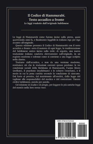 Produktbild: Il Codice di Hammurabi. Testo accadico a fronte